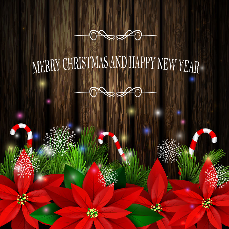 矢量圣诞花装饰