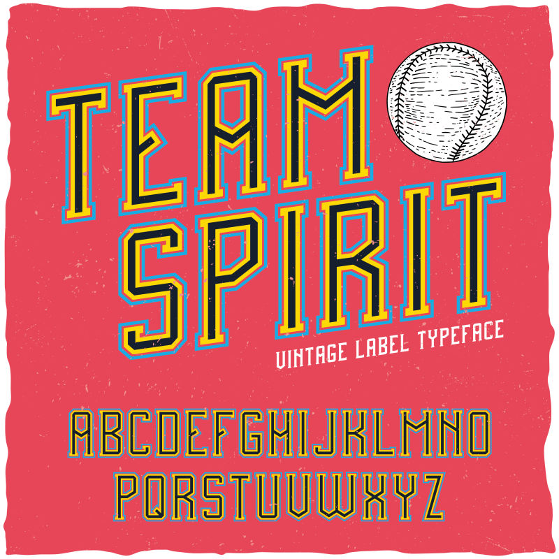 矢量大学复古风格字体标签