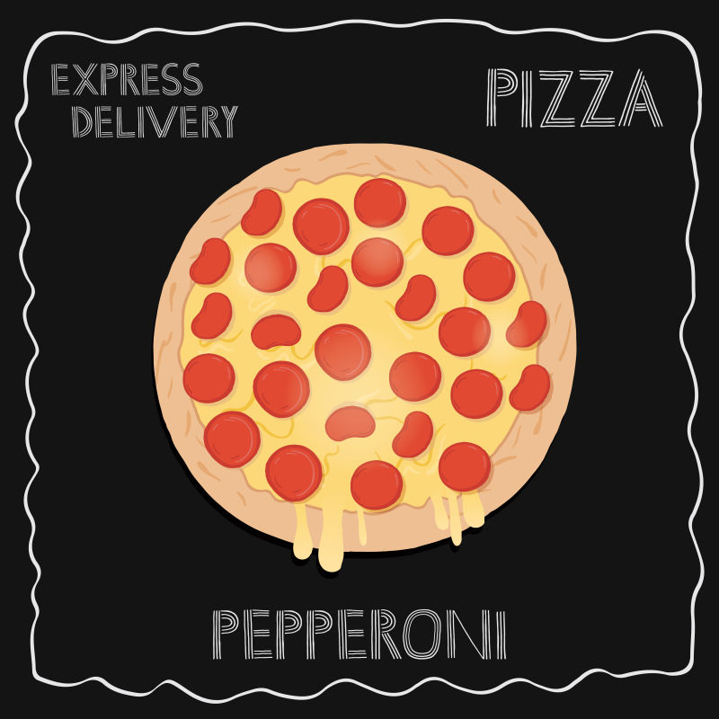 矢量的老式披萨饼图标