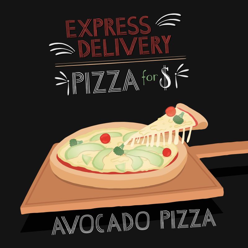 矢量的创意披萨饼插图