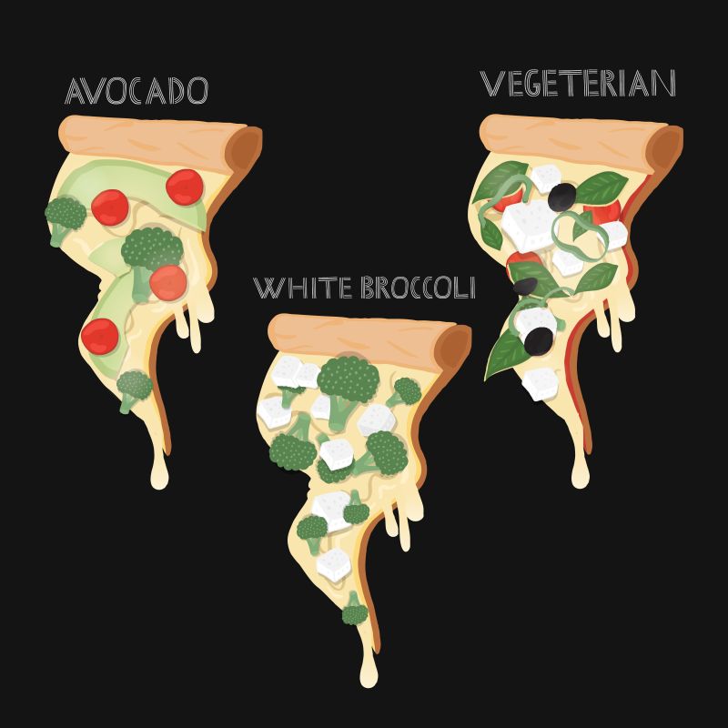 矢量披萨饼插图设计