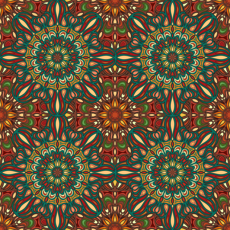 矢量的老式曼荼罗纹理