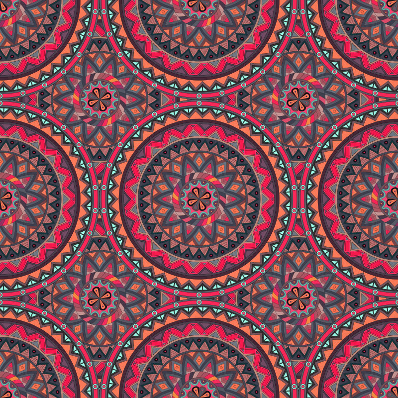 华丽曼陀罗花卉背景矢量设计