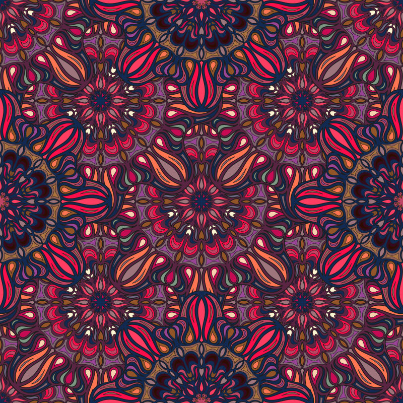 矢量的华丽花卉图案