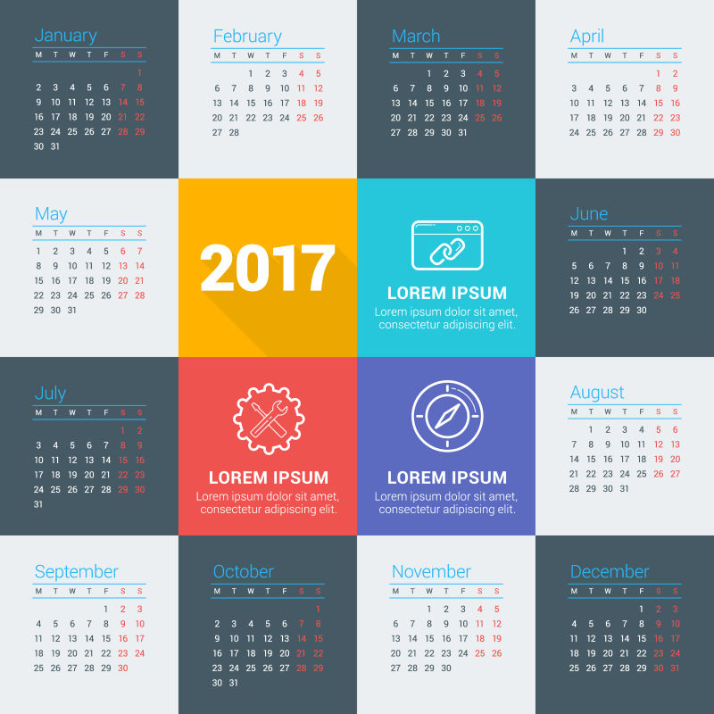 矢量日历商业概念