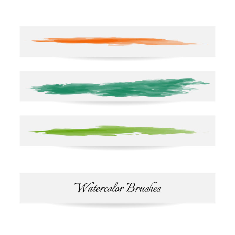 水彩笔刷样板矢量设计