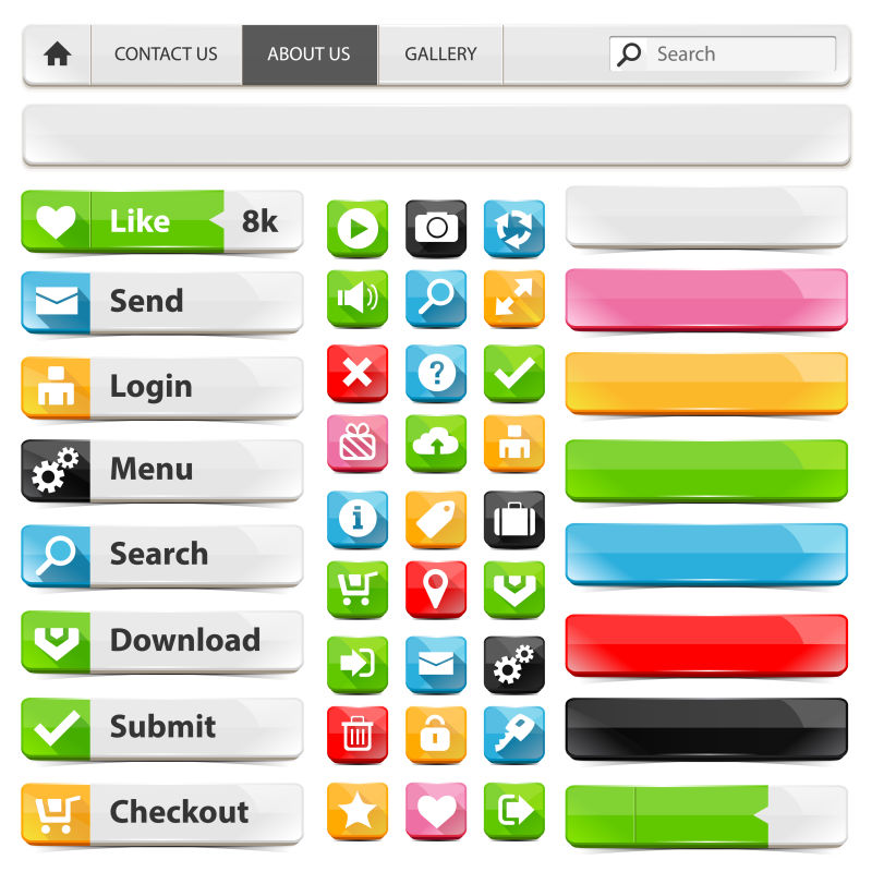 矢量的彩色网页分栏设计