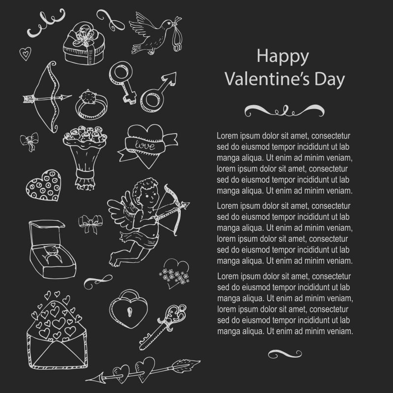 创意矢量情人节相关图标设计