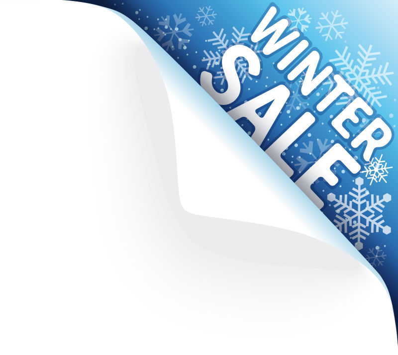 简约的冬季销售设计矢量插图