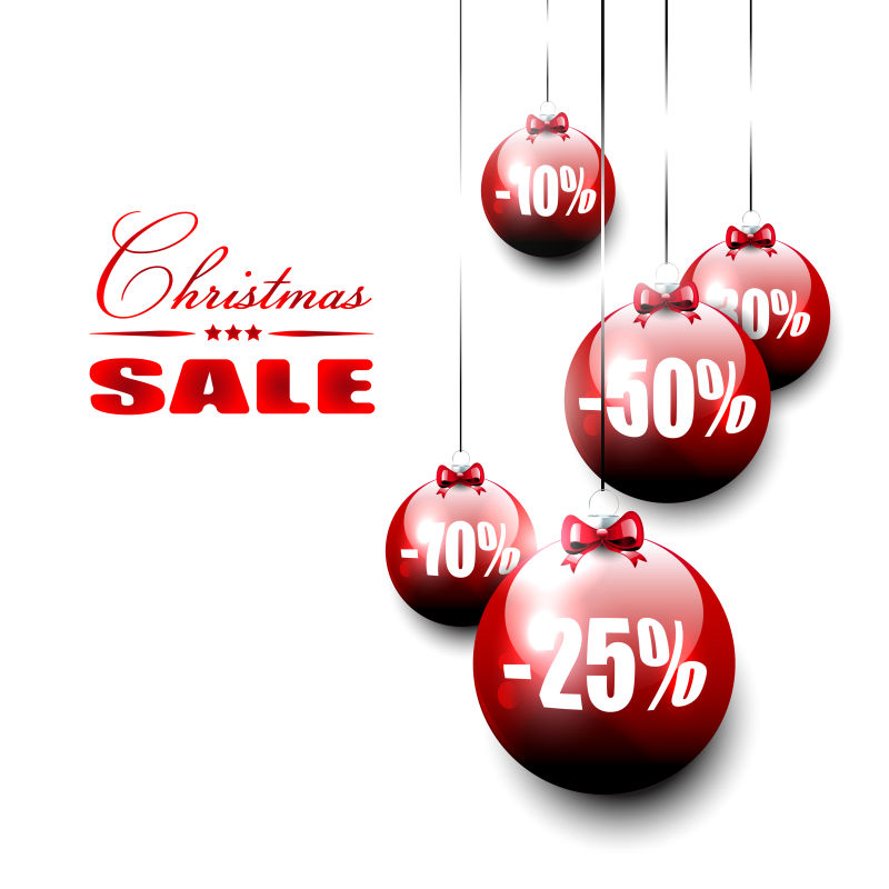 简约的圣诞节促销海报设计矢量插图