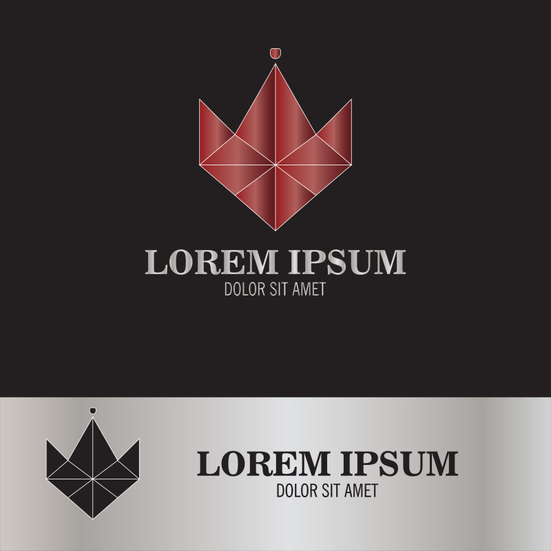 矢量红色几何图形标志设计图