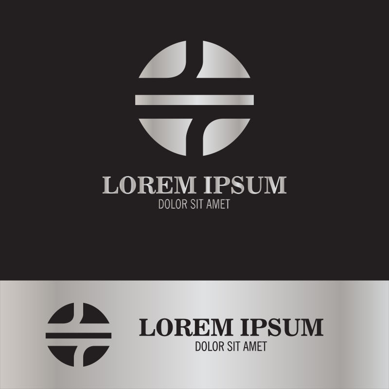 矢量银色商务标志设计图