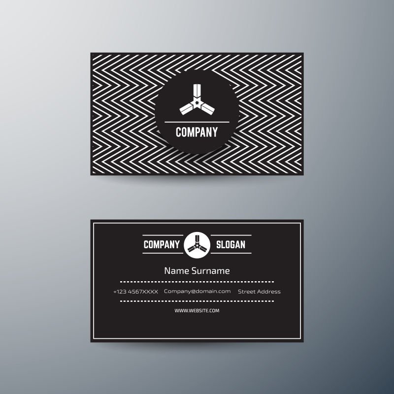 抽象的纹理名片设计样板矢量图