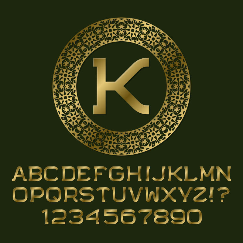 英文字母K图标设计矢量