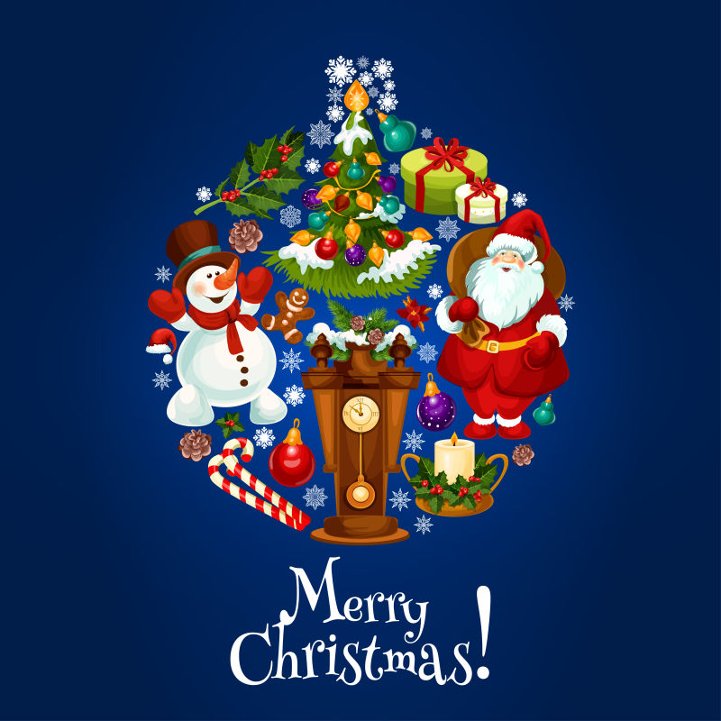 矢量圣诞节创意铃铛球背景