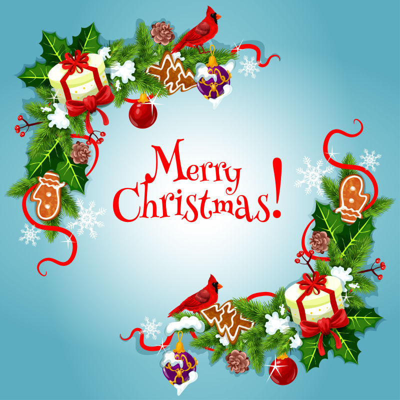 矢量圣诞花卉背景设计