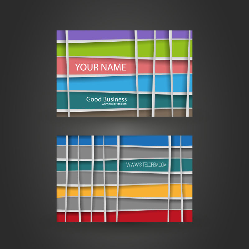彩色的创意名片设计矢量图