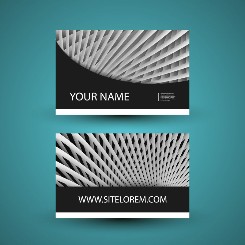 抽象图案名片设计样板矢量图