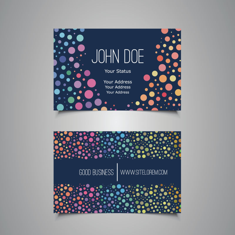 漂亮的创意名片设计样板矢量图