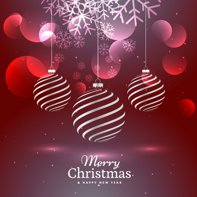 红色圣诞卡片矢量图