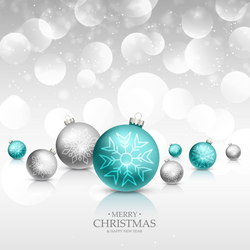 雪花圣诞球装饰的矢量图