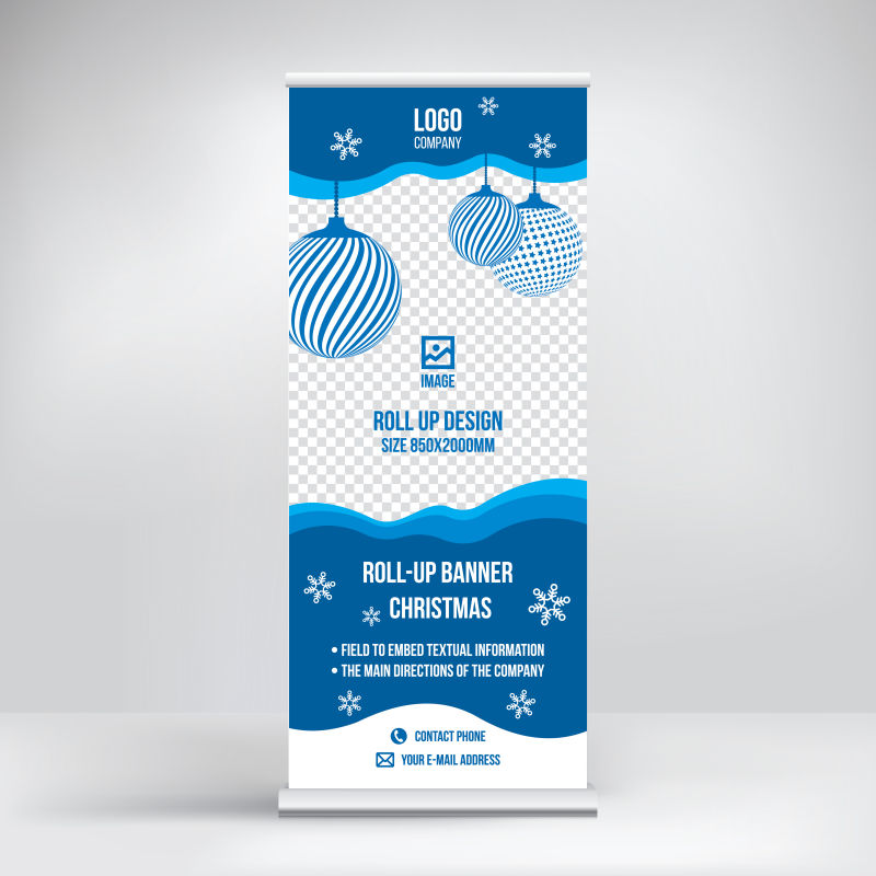 创意矢量蓝色圣诞主题销售折扣海报设计