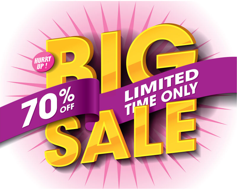抽象矢量特大折扣销售海报设计