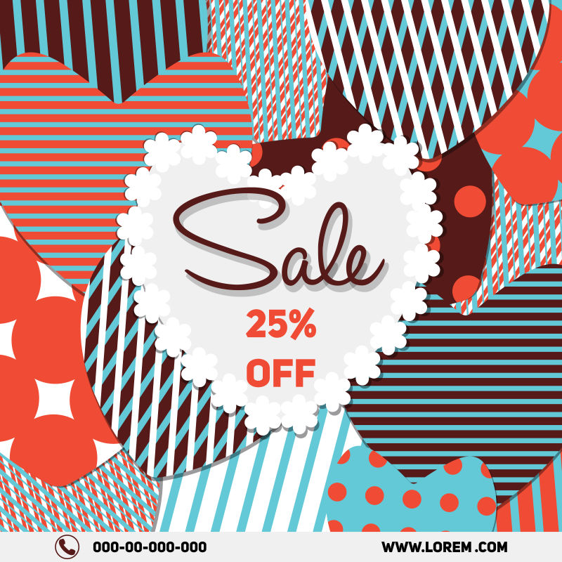 矢量销售海报25%平关