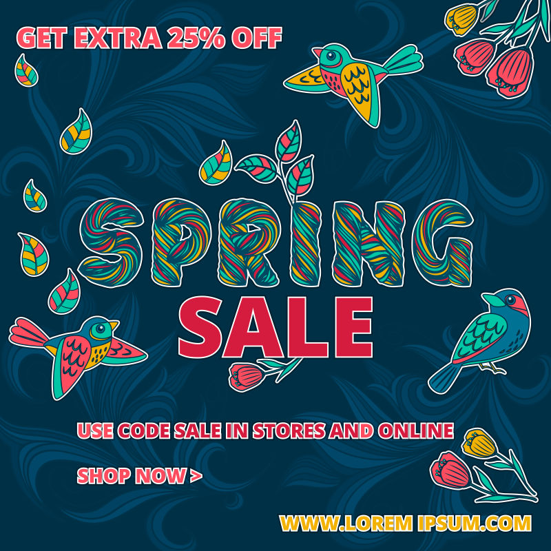 春季销售横幅矢量