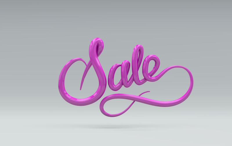 3D销售标签的矢量刻字