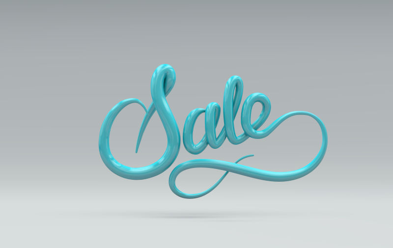 蓝色矢量3D刻字logo