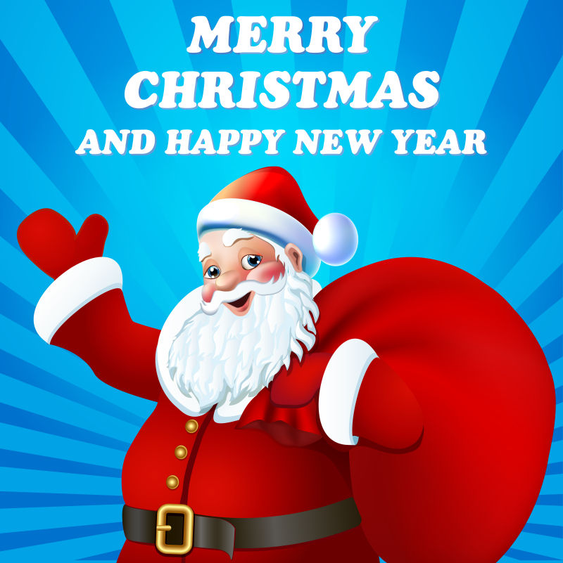 矢量设计的圣诞老人贺卡