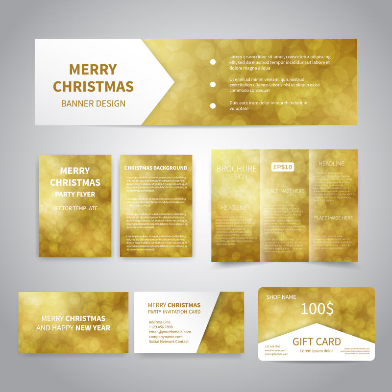 黄色的矢量宣传单