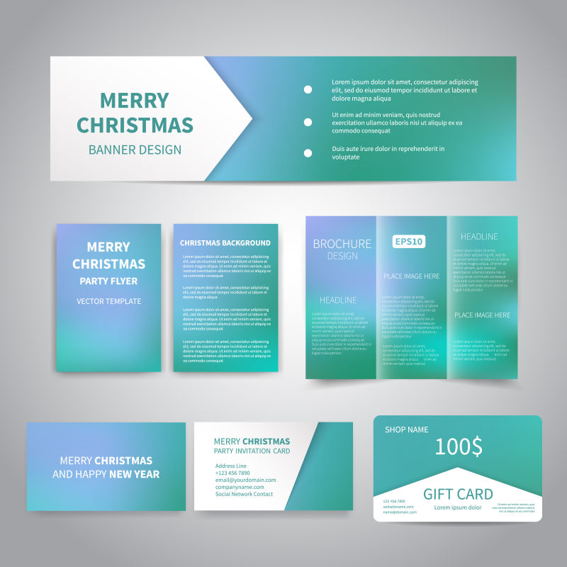 绿色矢量宣传单设计