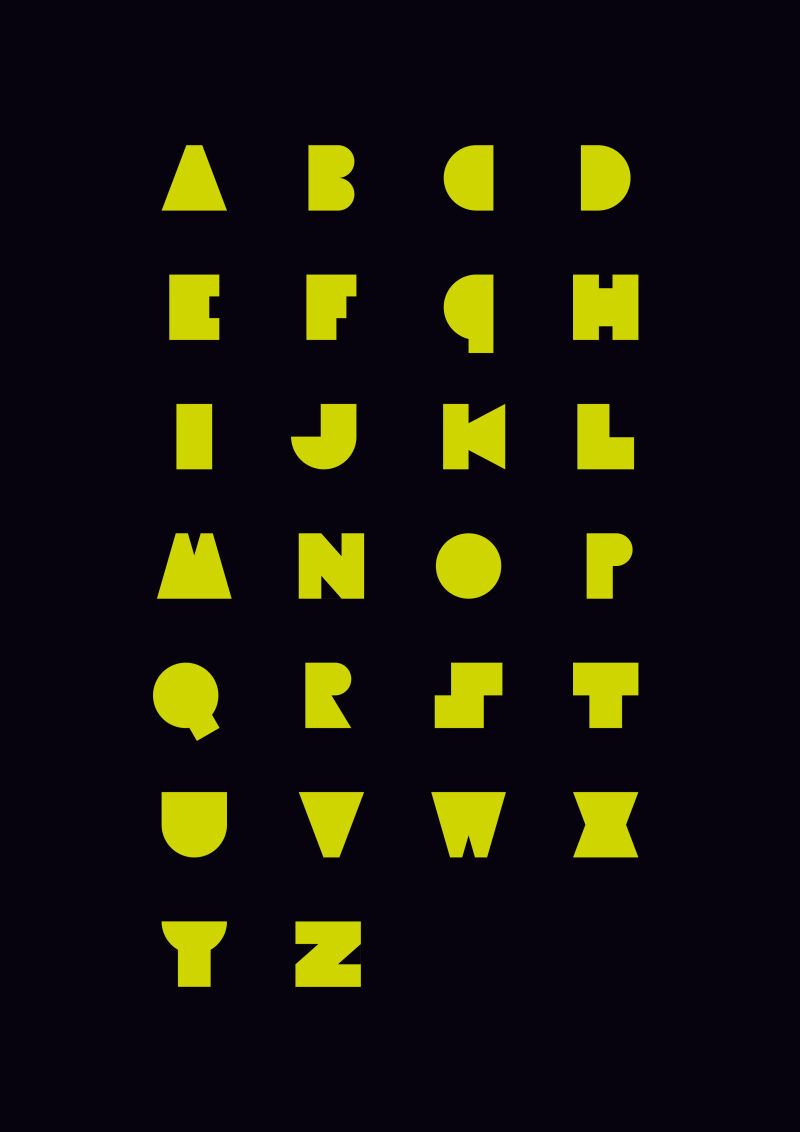 几何形体法字体设计图片