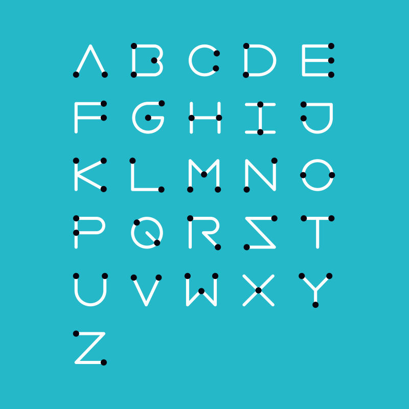 矢量点线型字体