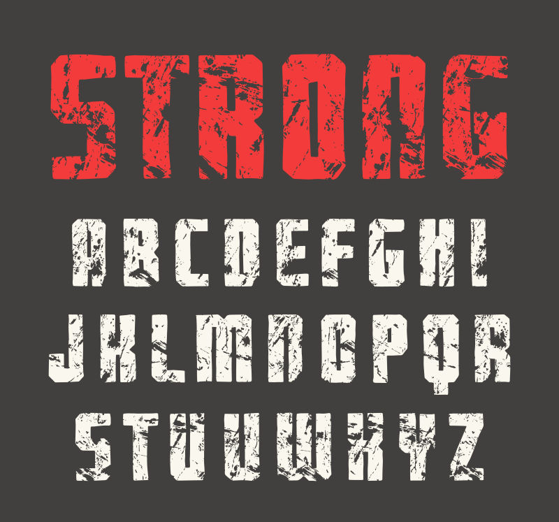 矢量手工图形风格的桑瑟夫字体