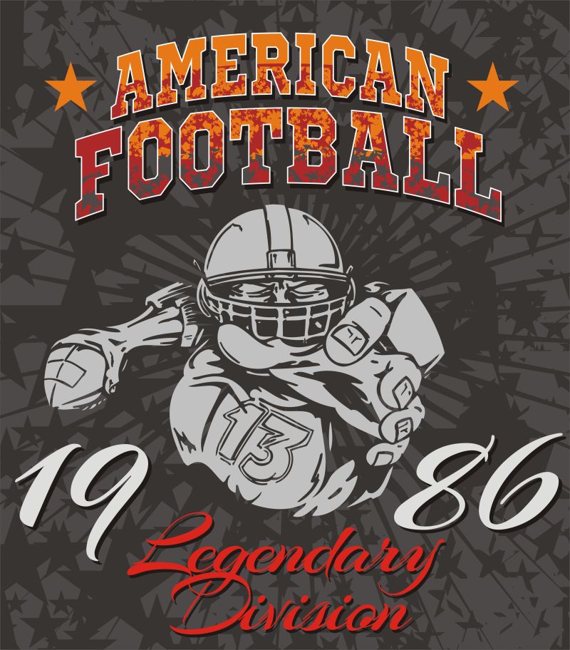 美式橄榄球插图矢量设计