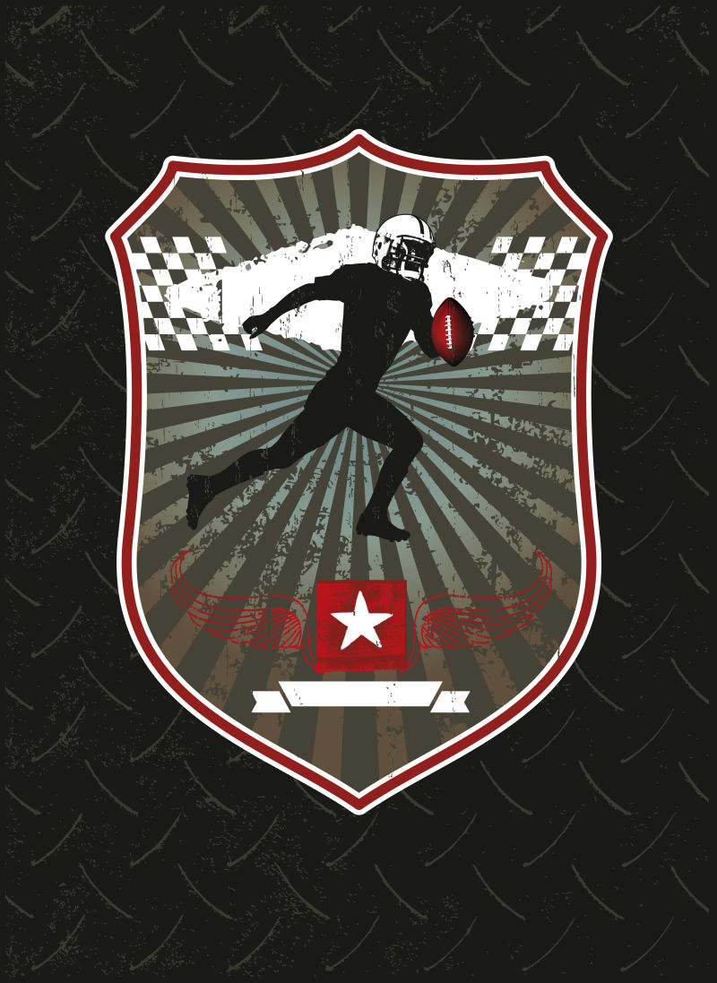 矢量美国橄榄球与最佳球员