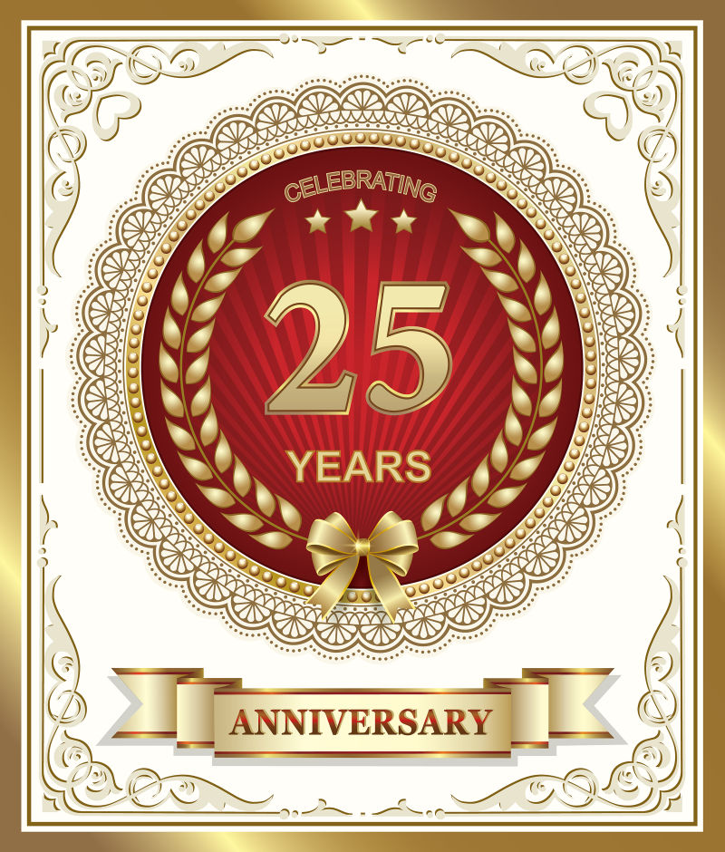 25周年纪念日矢量徽章