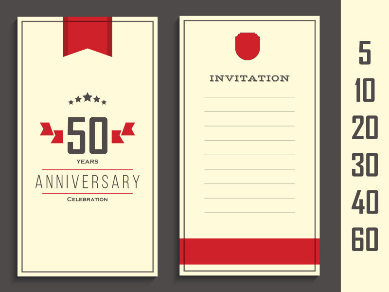 50周年纪念日矢量请柬