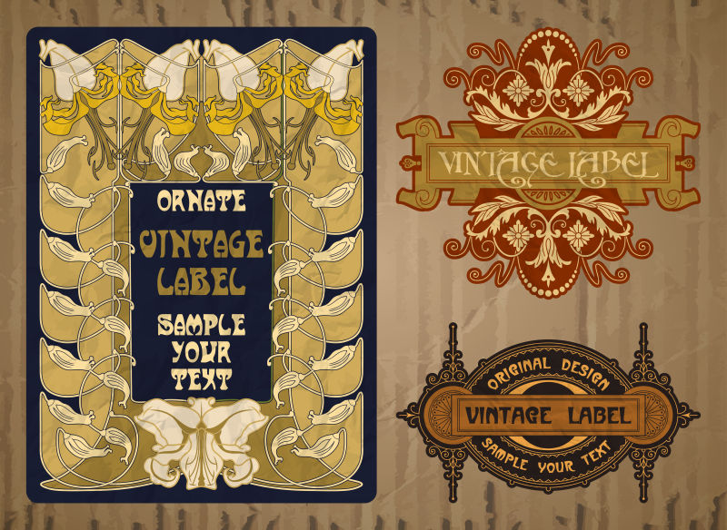 矢量创意古董标签设计