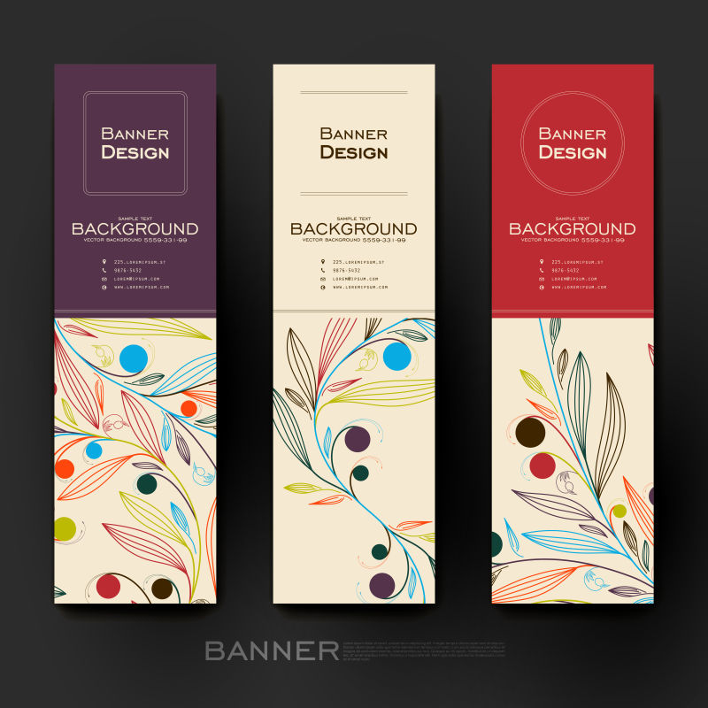 花卉装饰矢量横幅设计