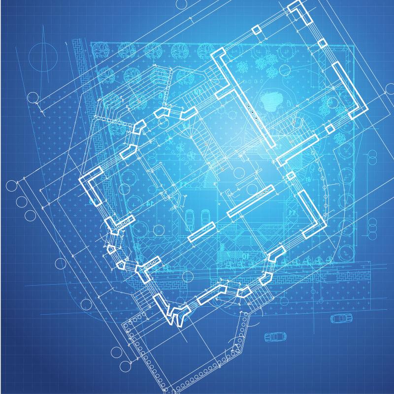 现代建筑蓝图CAD设计矢量