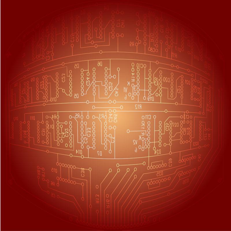 设计师的建筑设计图纸矢量