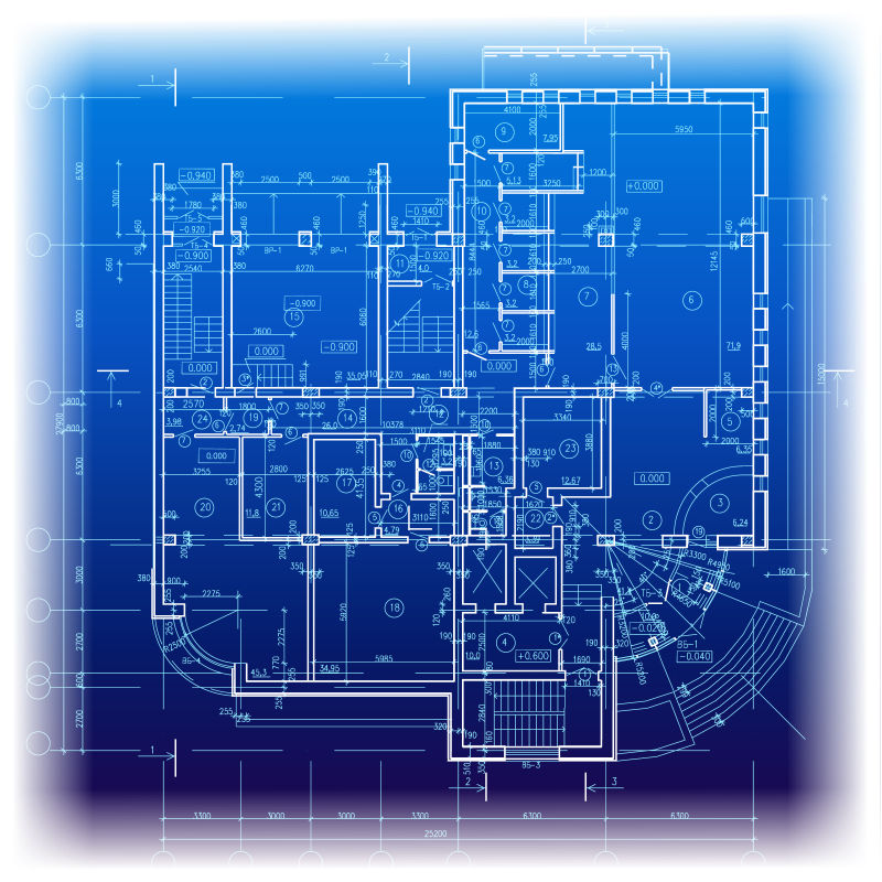 现代建筑师的设计蓝图矢量