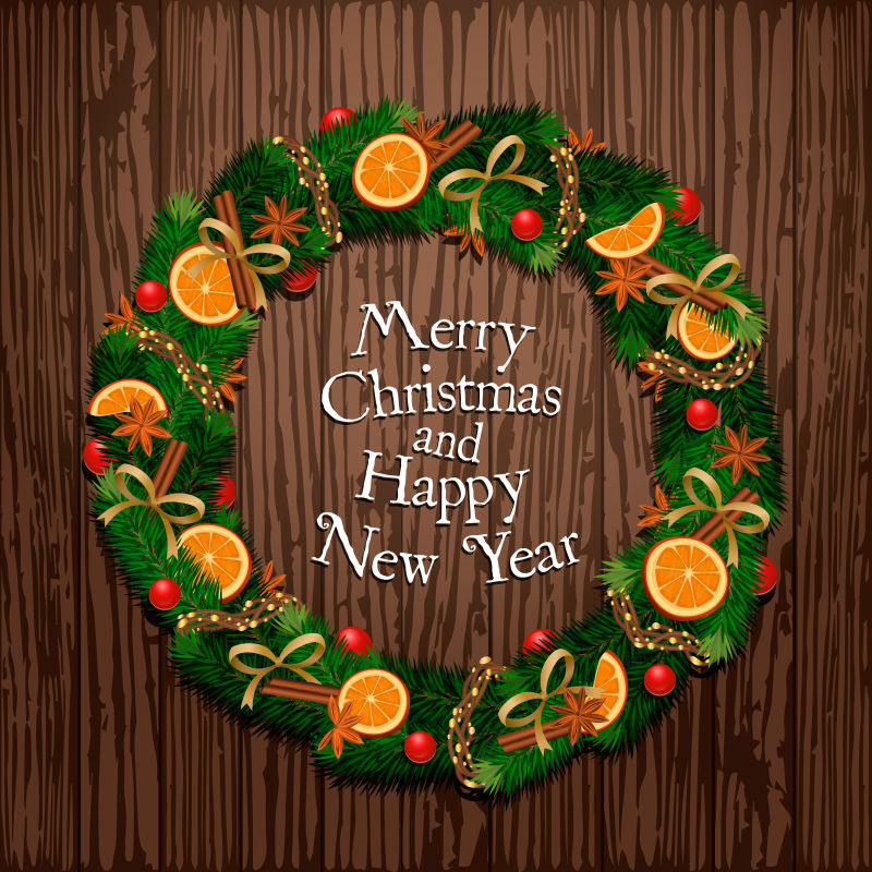 圣诞节花环矢量设计