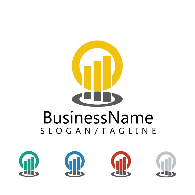 统计箭头logo矢量插图