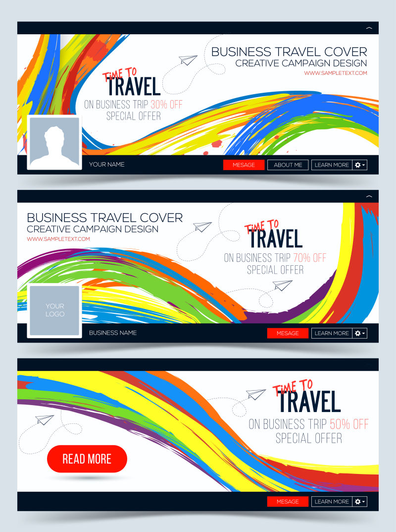 矢量旅行时间横幅设计