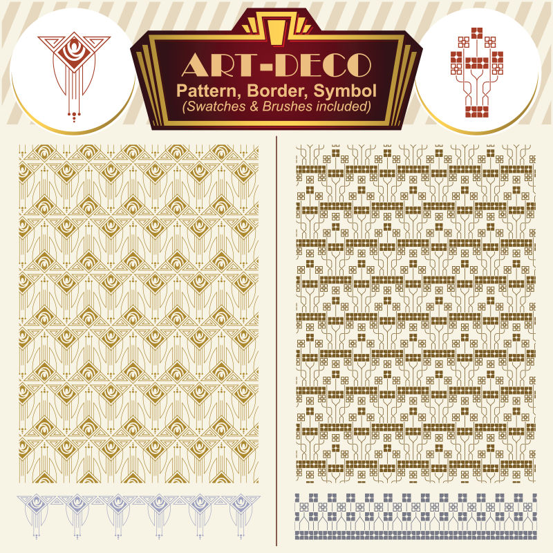 元素艺术装饰风格矢量